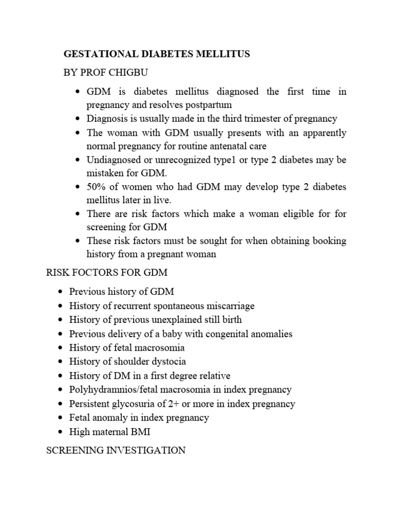 Gestational Diabetes Mellitus | PDF | Gestational Diabetes | Pregnancy