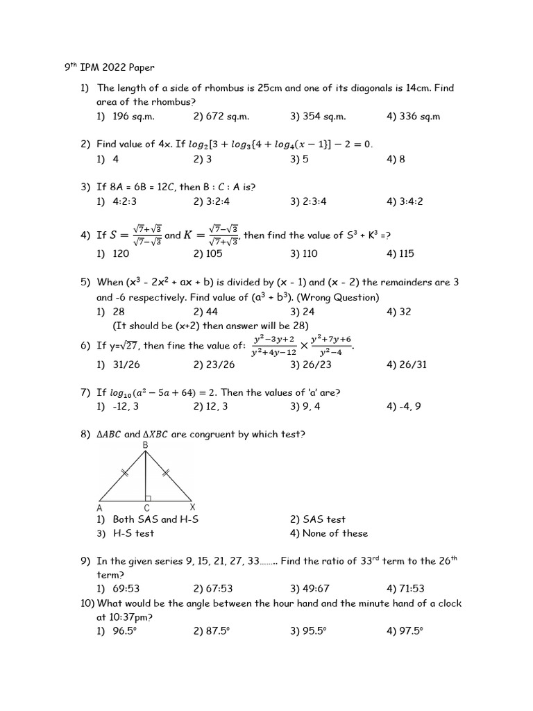 9th Standard 2022 | PDF | Algebra | Elementary Geometry
