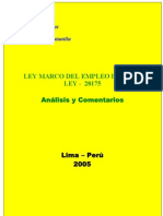 Ley Marco Del Empleo Analisis y Comentarios 2005