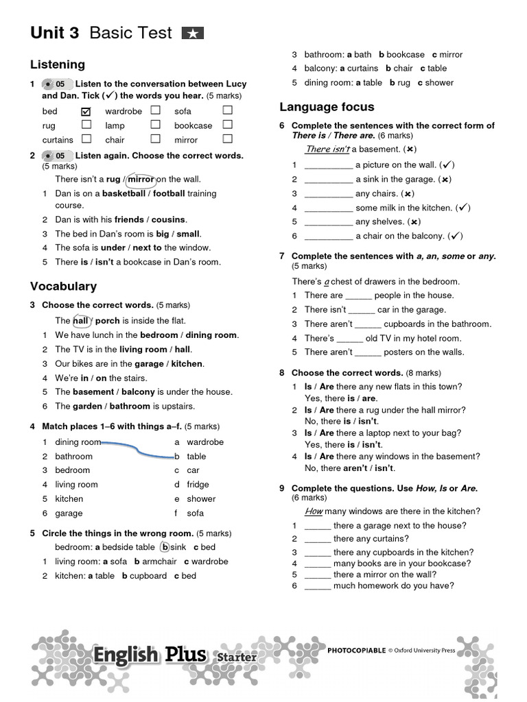 Unit 3 Basic Test | PDF | Bedroom | Interior Design