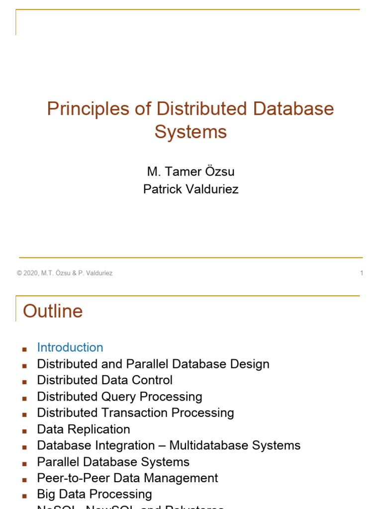 Principles of Distributed DBMS | PDF | Databases | Replication (Computing)