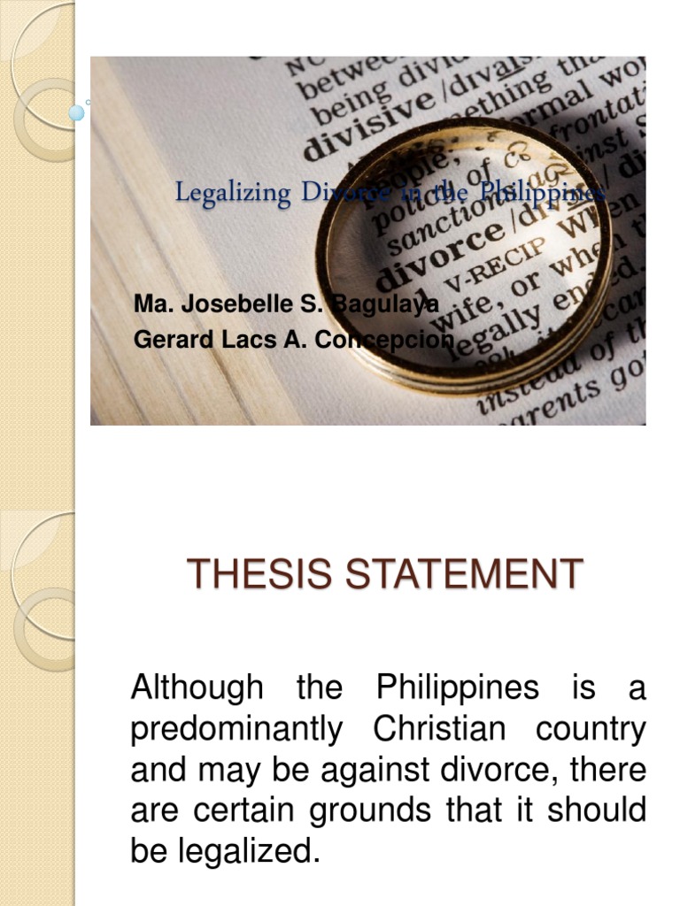 argumentative essay about legalizing divorce in the philippines