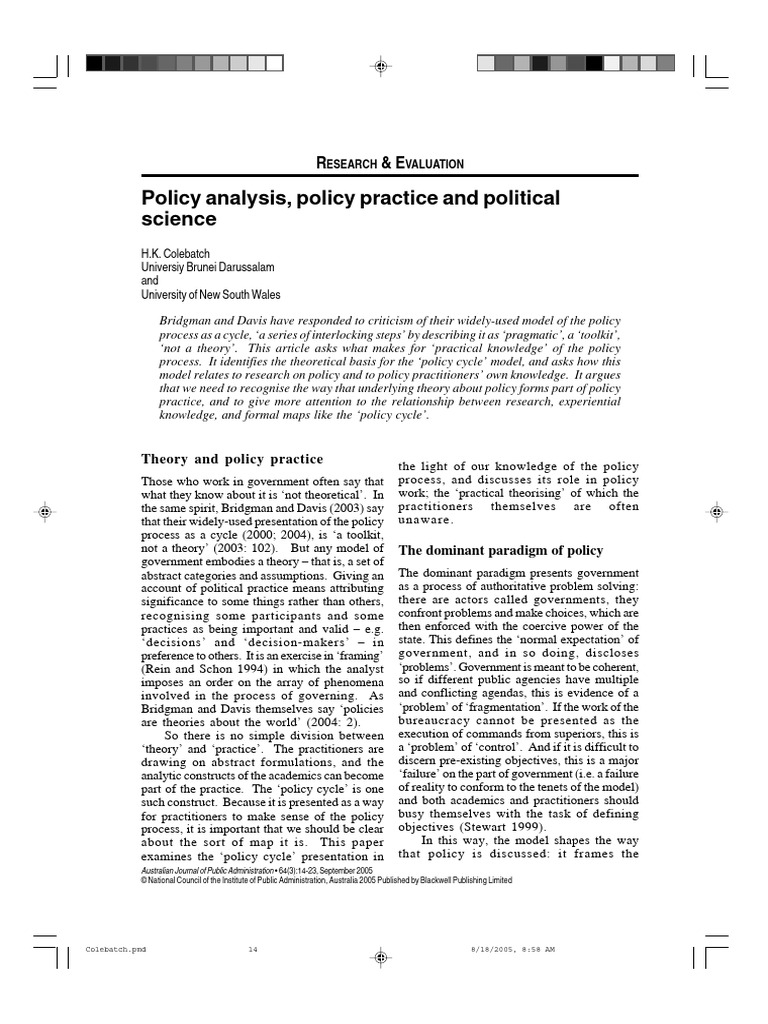 Understanding the Policy Cycle Model | PDF | Policy | Theory
