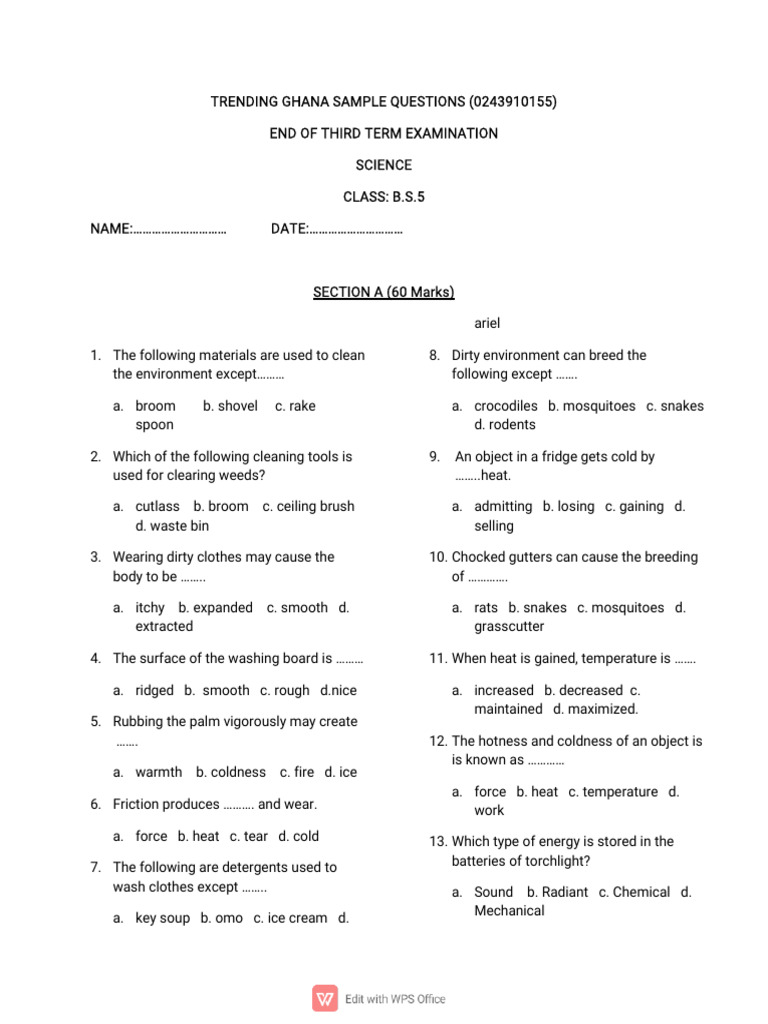 Term 3 B5 Science Questions | PDF | Planets | Earth