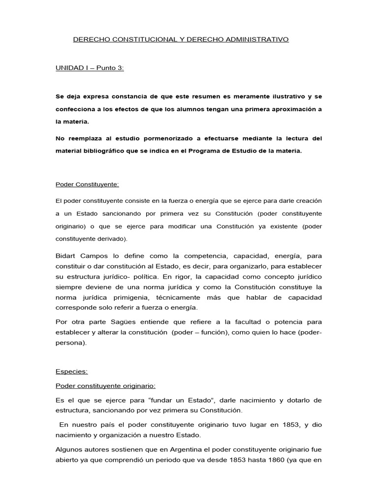 Poder Constituyente en Derecho Constitucional | PDF | Constitución ...