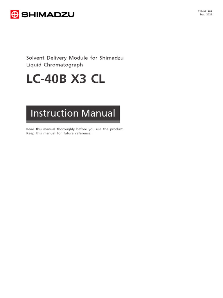LC-40B X3 CL: Instruction Manual | PDF | Pump | Calibration