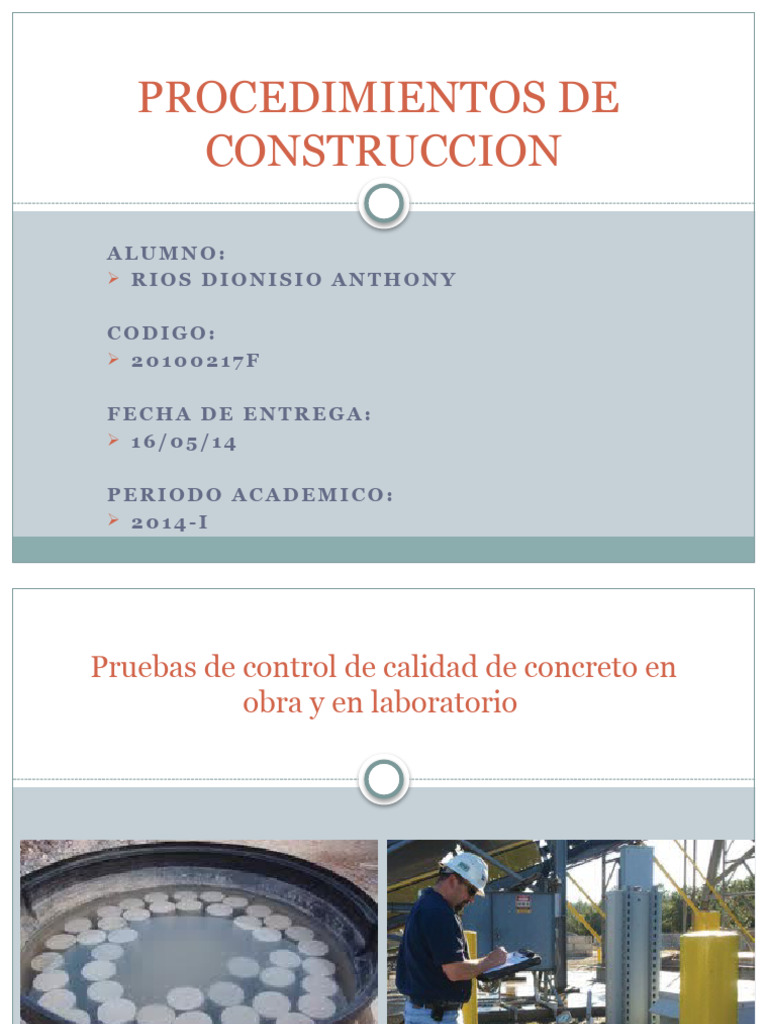 Control de Calidad del Concreto en Obra | PDF | Hormigón | Temperatura
