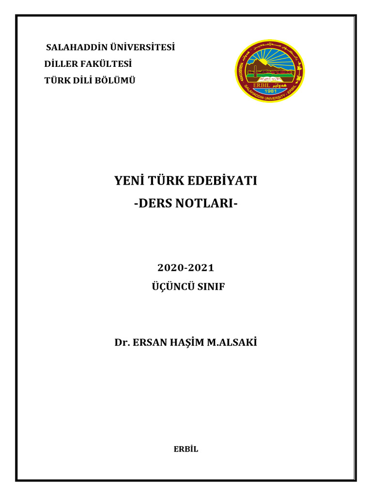  9lib Net Yeni T rk Edebi Yati Ders Notlari PDF