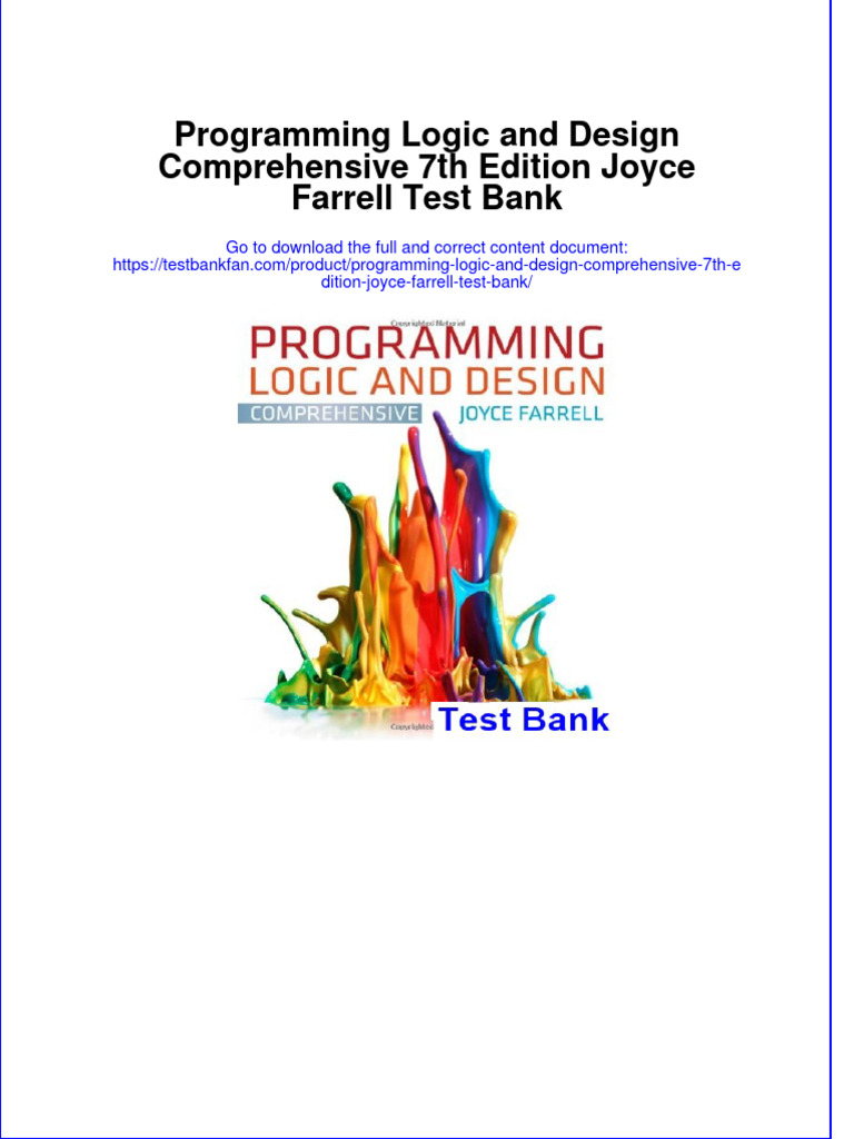 Instant download pdf Programming Logic and Design Comprehensive 7th ...