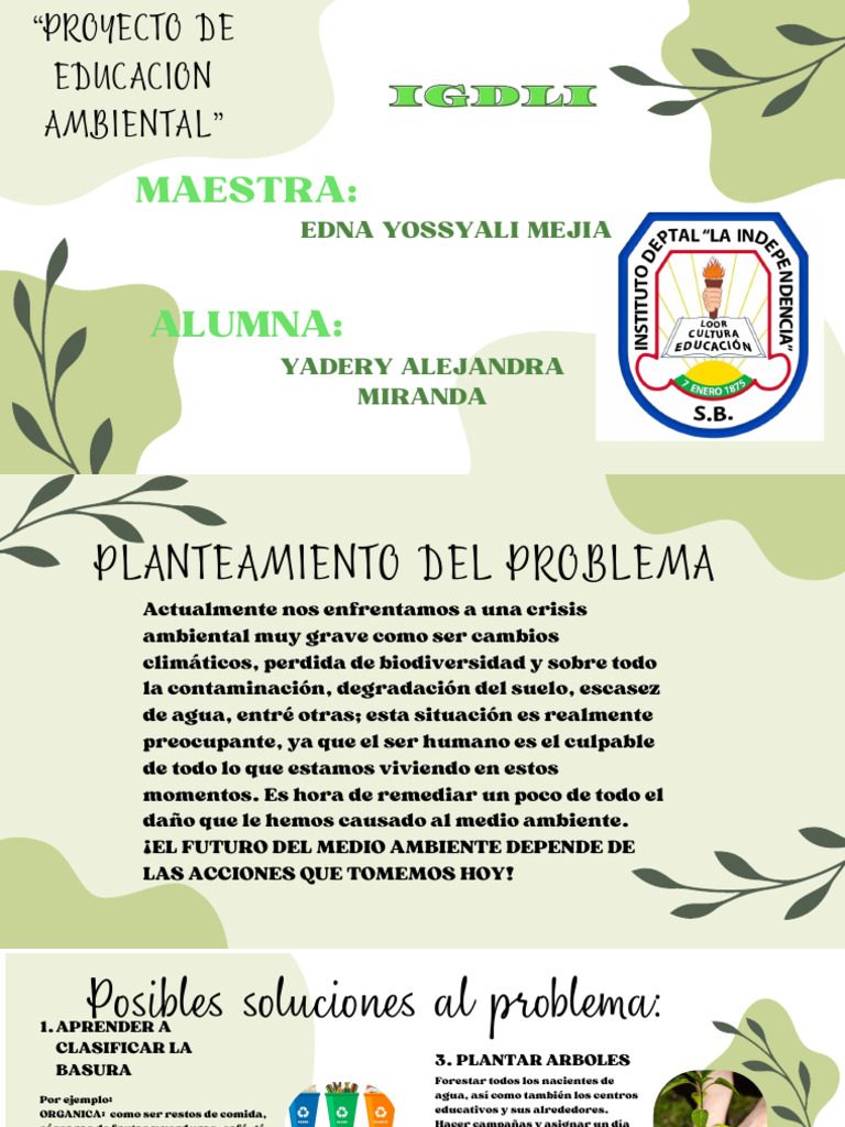 Proyecto de Educación Ambiental 2023 | PDF | Residuos | Reciclaje