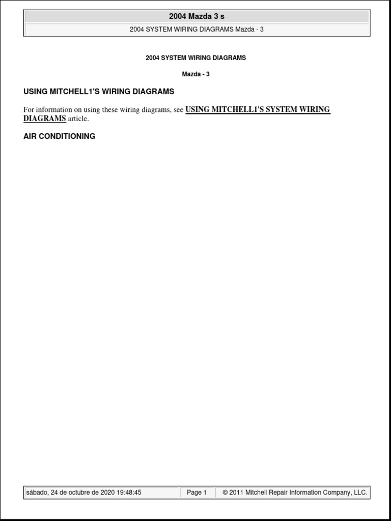 2004 Mazda 3 S Wiring Diagrams | PDF | Motor Vehicle | Car