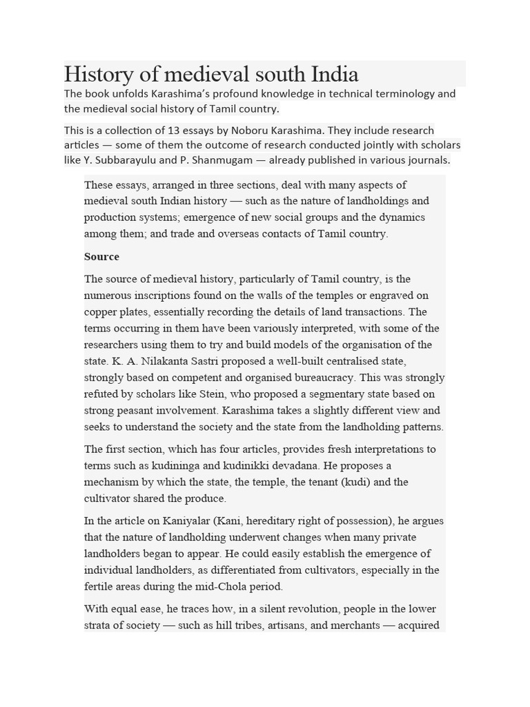 History Of Medieval South India Pdf