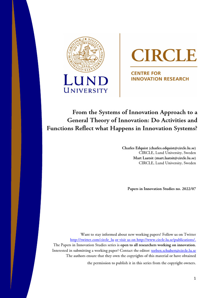 Edquist | PDF | Innovation | System