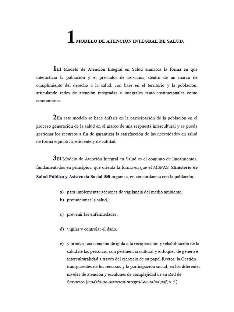 Modelo Integral de Atención en Salud | PDF | Participación pública ...
