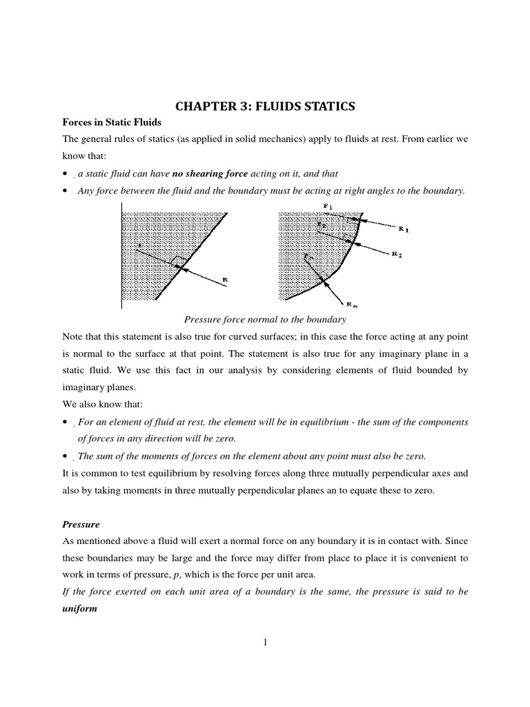 Fluidmechanicsnotes Statics 130308040222 Phpapp01 | PDF | Pressure ...