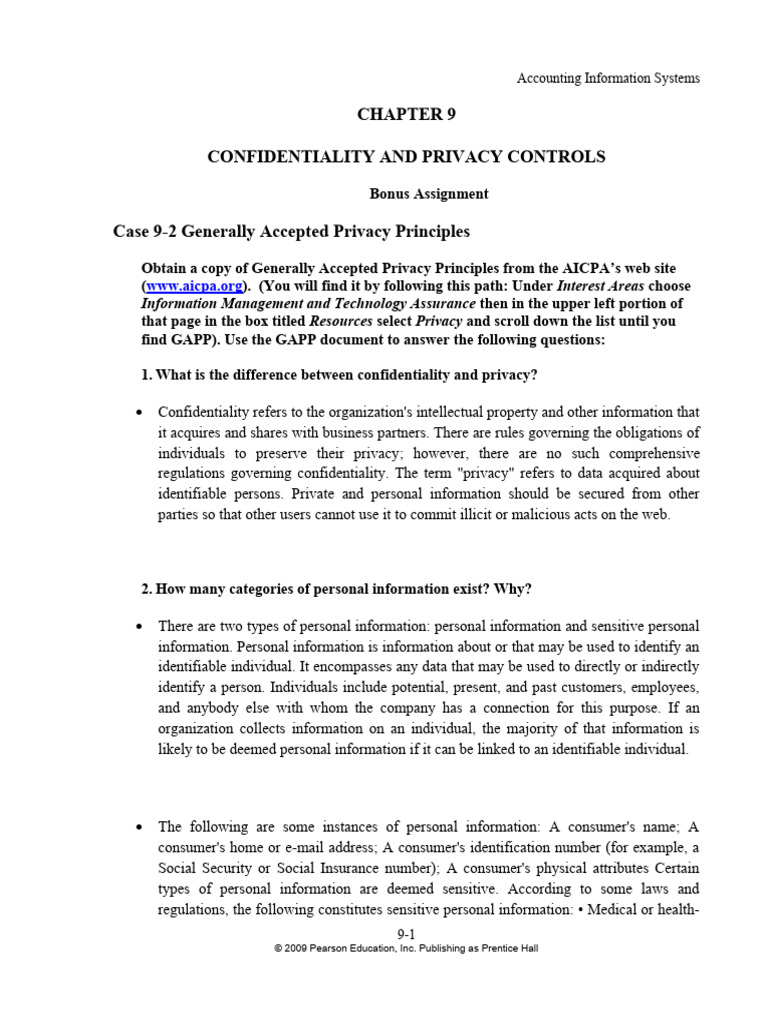 Chapter 9 Bonus Assignment | PDF | Privacy | Information Security