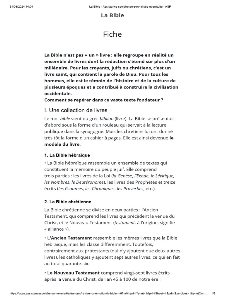 La Bible : Histoire et Structure | PDF | Bible | Le gospel