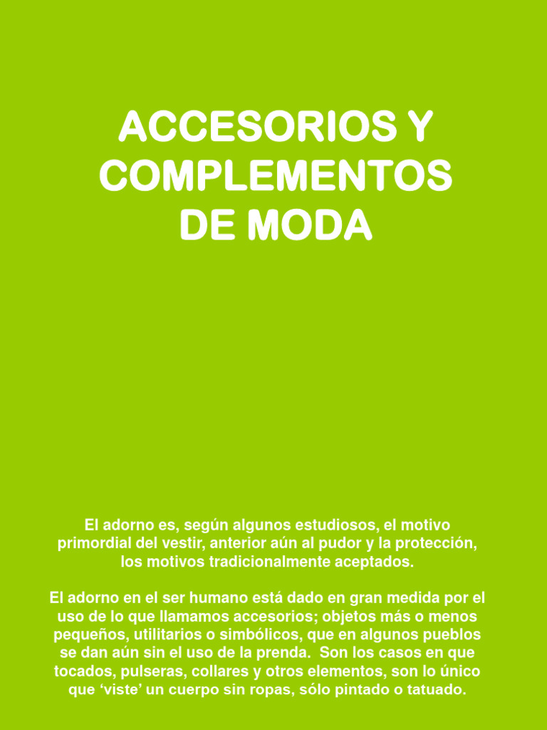 Accesorios de Moda y Su Evolución | PDF | Moda | Ropa