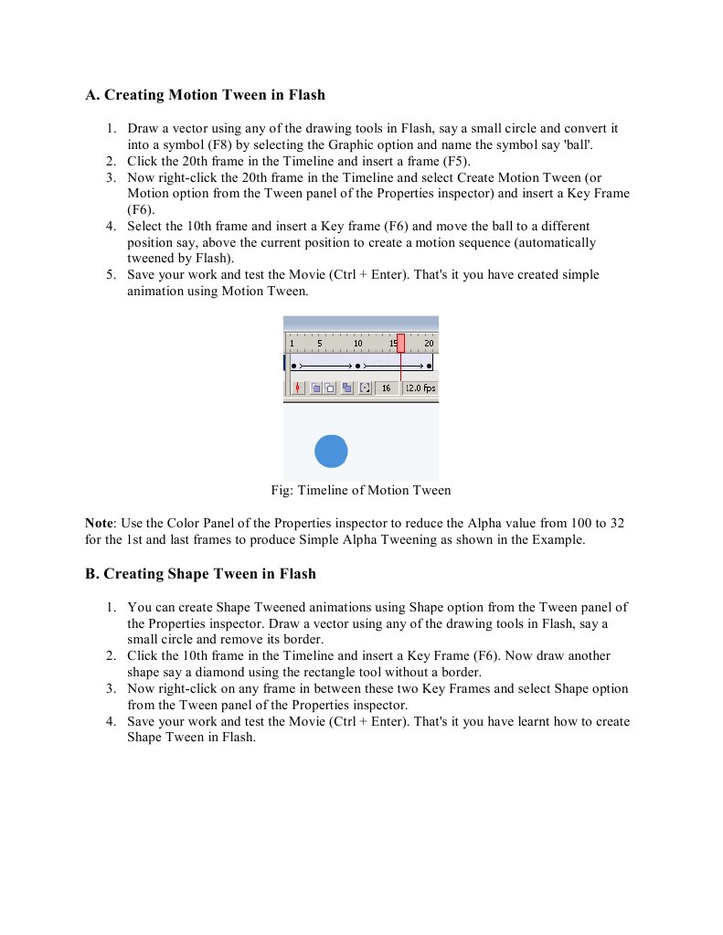 Motion Tween and Shape Tween | PDF | Games & Activities | Teaching ...