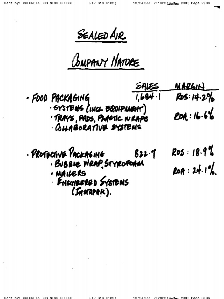 Sealed Air Case Study Handout PDF
