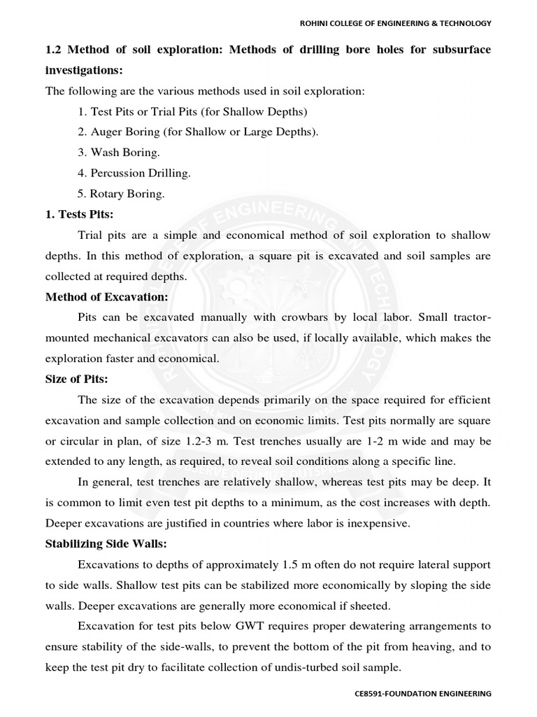 Types of Boring | PDF | Borehole | Drilling