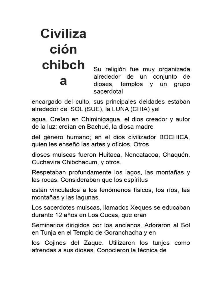 Chibchas | PDF | Ciencias sociales