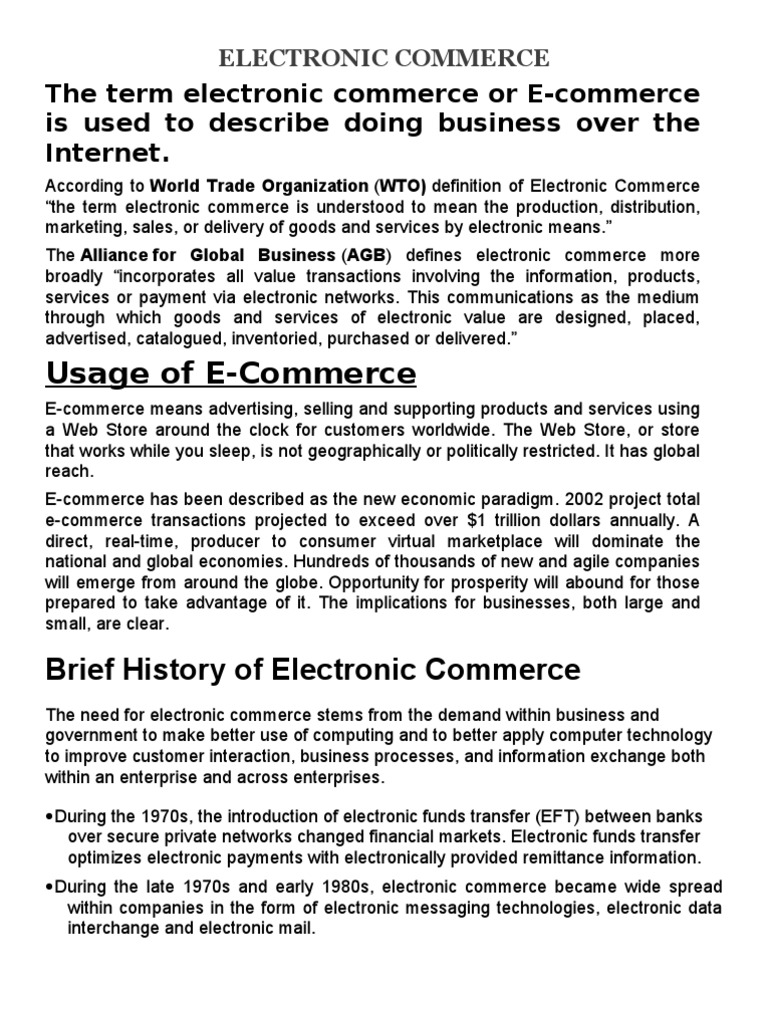Electronic Commerce | PDF | Computers | Technology & Engineering