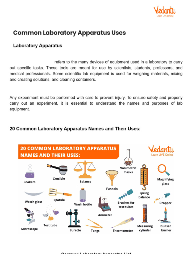 Common Laboratory Apparatus Uses PDF