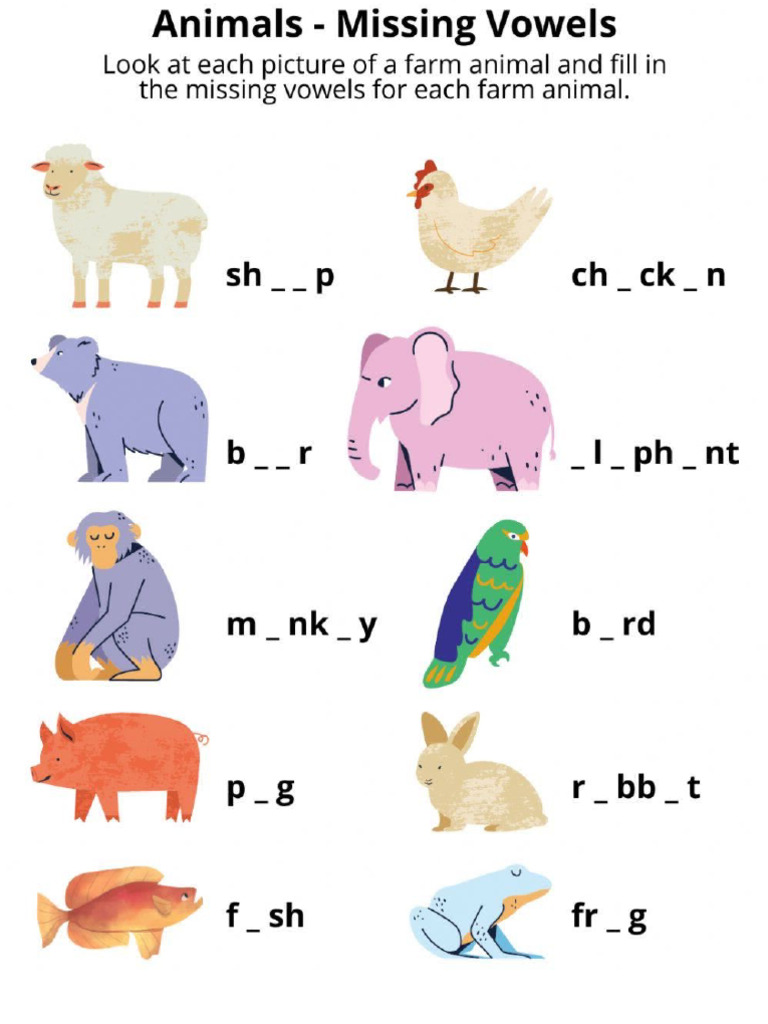 Animals Vocabulary Check | PDF