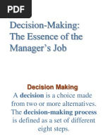 Decision-Making: The Essence of The Manager's Job