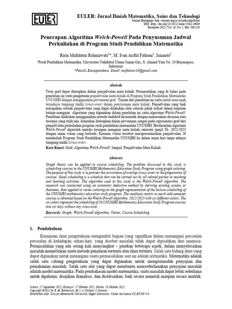 Algoritma Welch Powell | PDF | Metode & Bahan Ajar | Seni