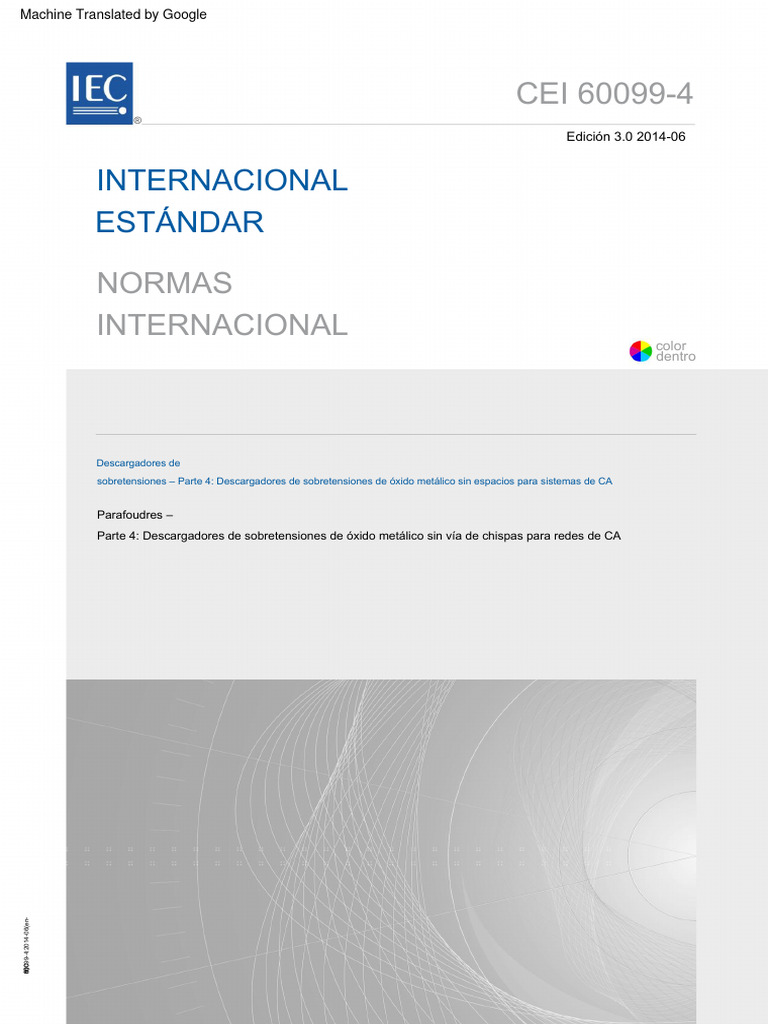 IEC 60099-4: Descargadores CA 2014 | PDF | Comisión Electrotécnica ...