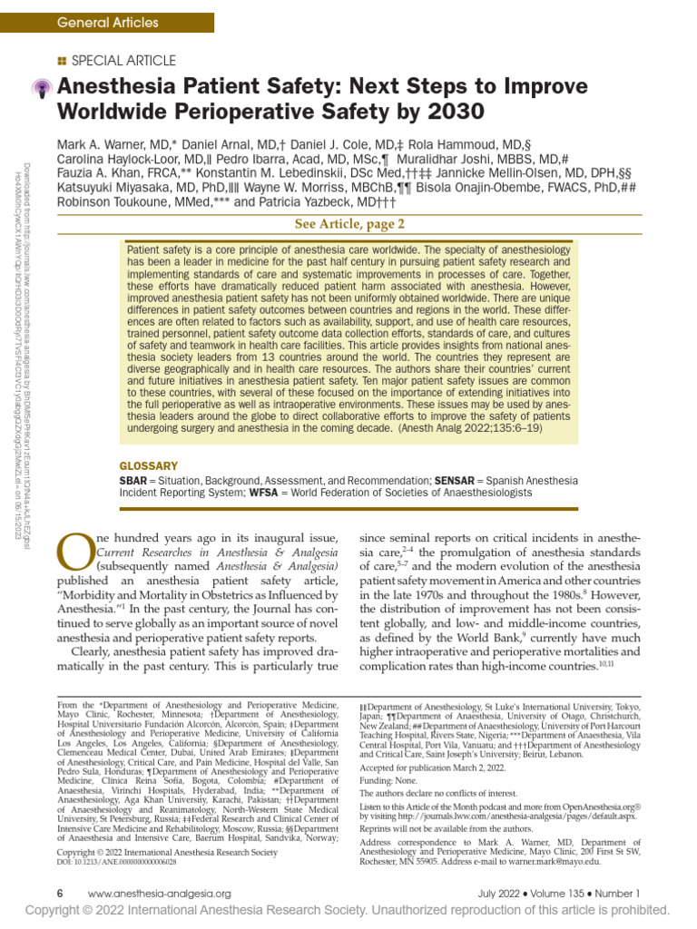 Anesthesia Patient Safety Next Steps To Improve.3 | PDF | Anesthesia ...