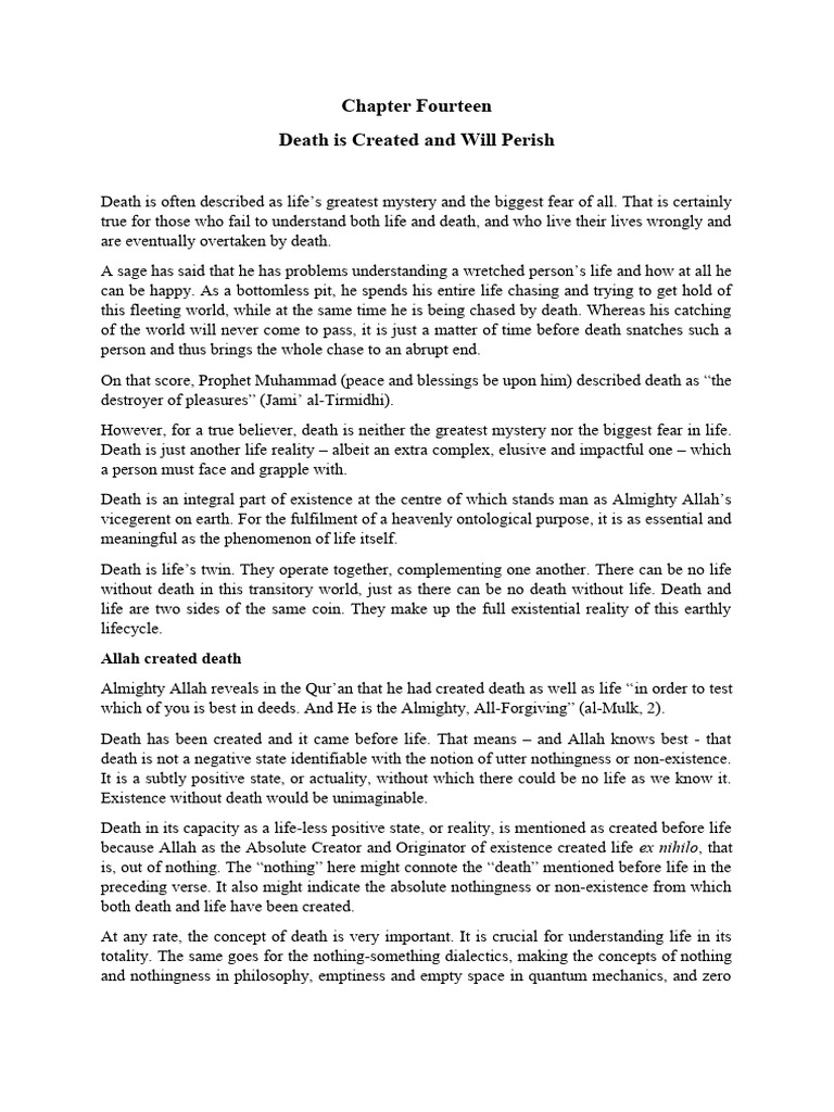 14 Death Was Created Lives and Will Die Article | PDF | God In Islam ...