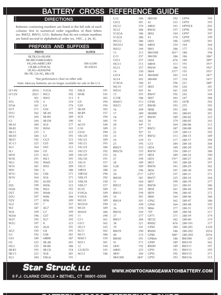 Battery Cross Reference Guide | PDF | Energy Storage | Energy Technology