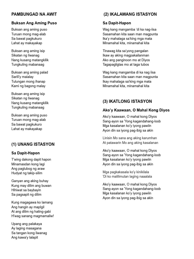 Station Of The Cross Tagalog Booklet