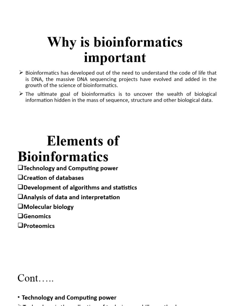 Why Is Bioinformatics Important | PDF | Bioinformatics | Genomics