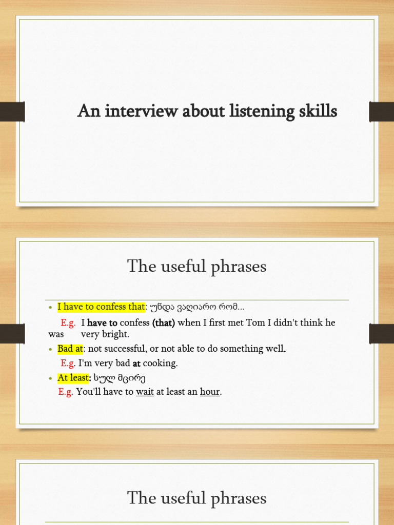 An Interview About Listening Skills | PDF | Career & Growth | Language ...