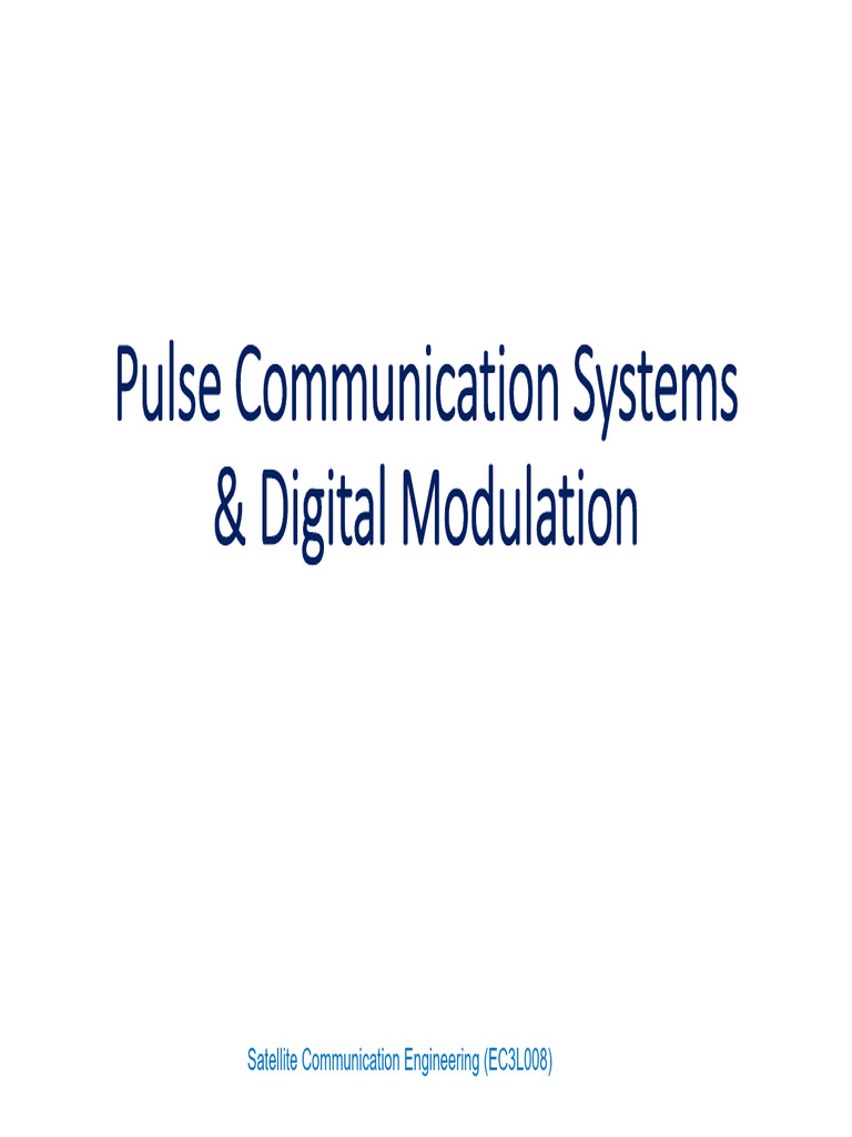 Satellite Comm 6 | PDF | Modulation | Sampling (Signal Processing)