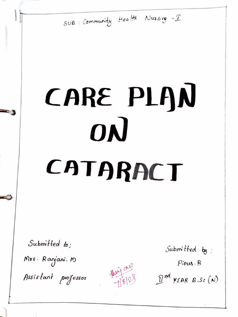 Care Plan On Cataract Pdf