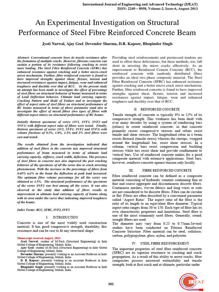 Steel Fibre Reinforced Concrete Study | PDF | Fracture | Reinforced ...