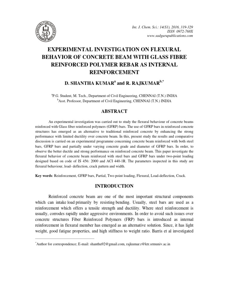 Flexural Behavior of GFRP Reinforced Beams | PDF | Reinforced Concrete ...