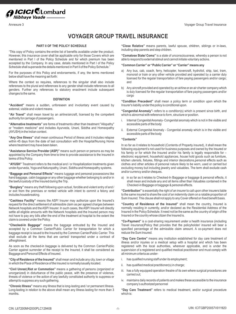 Group Travel Insurance Guide | PDF | Natural Disasters | Hospital