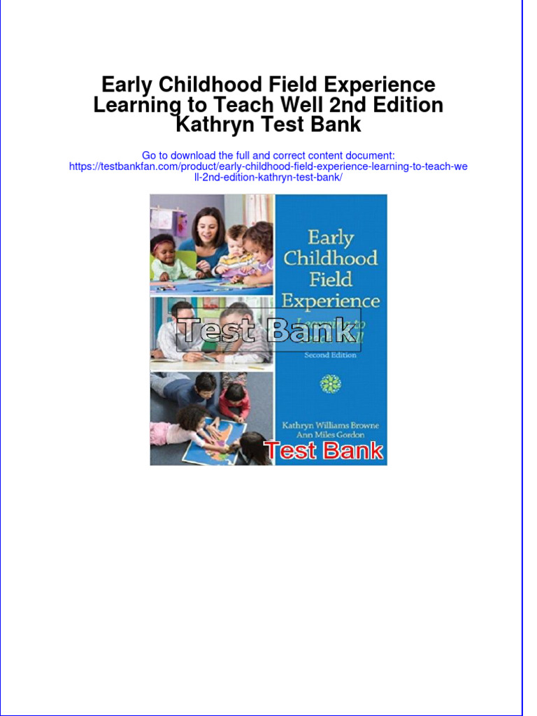 (download pdf) Early Childhood Field Experience Learning to Teach Well