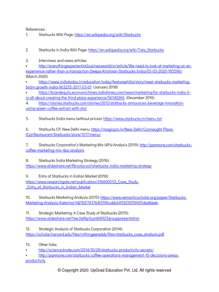 Case+Study+3+ +assignment | PDF | Starbucks | Marketing
