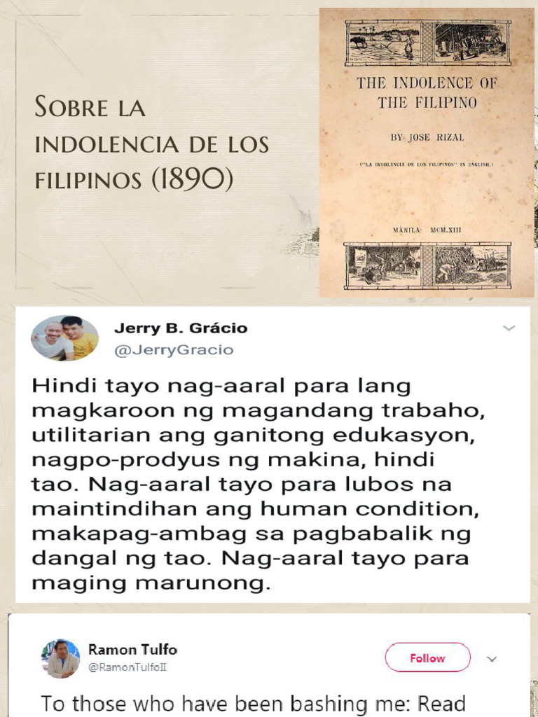 Indolence of Filipinos: Rizal's Analysis | PDF