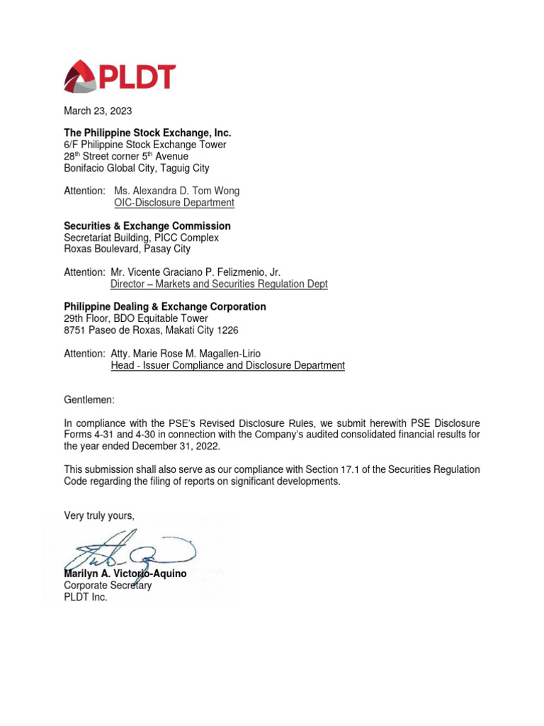The philippine stock exchange inc ms alexandra d tom wong oic