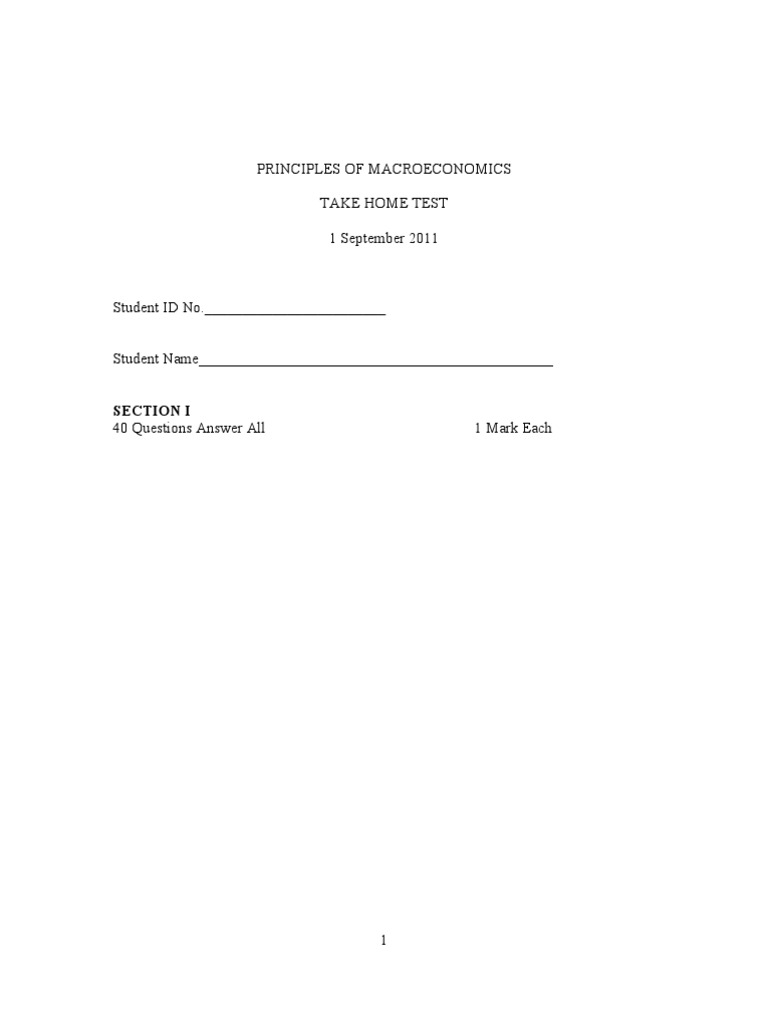 Take Home Test November 11 | PDF | Money Supply | Interest Rates