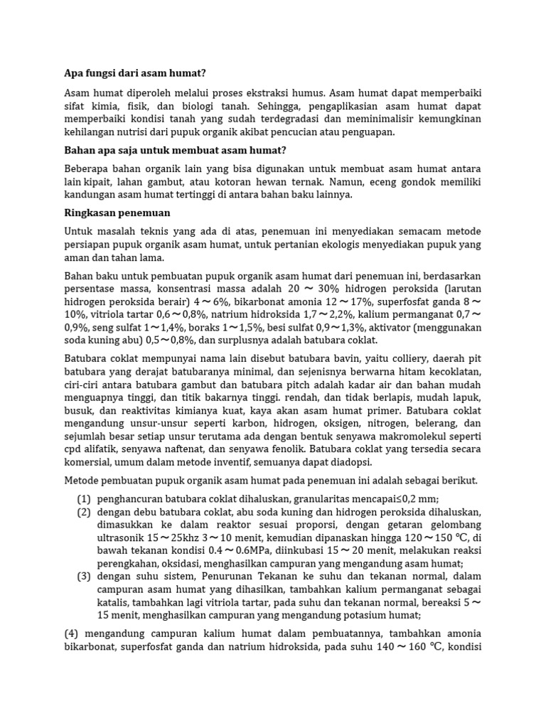 Apa fungsi dari asam humat pdf