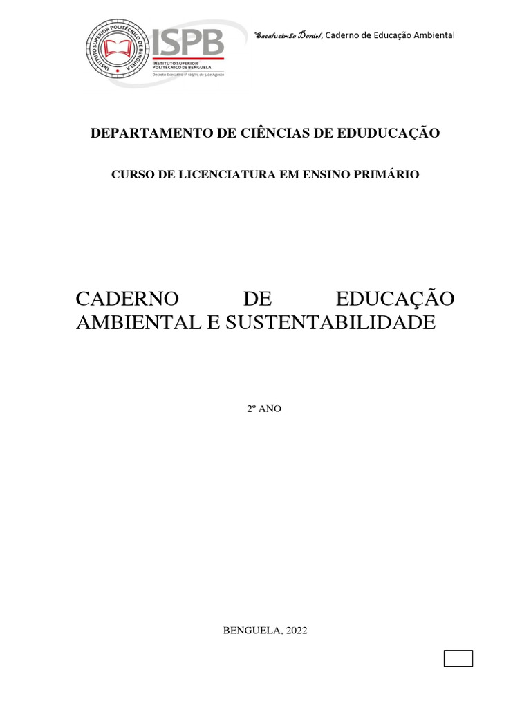 Caderno de Educação Ambiental | PDF | Ambiente natural | Sustentabilidade